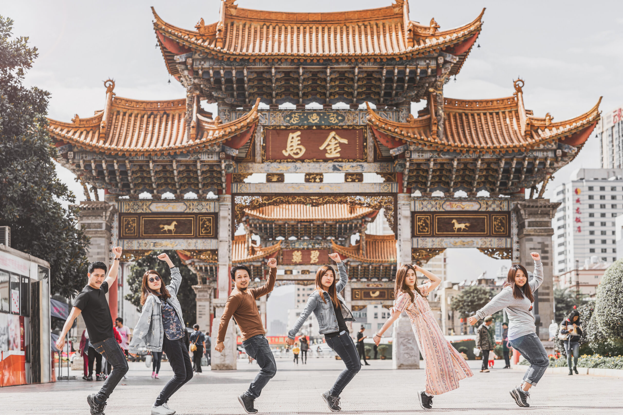 Professional corporate team gathering in Hong Kong